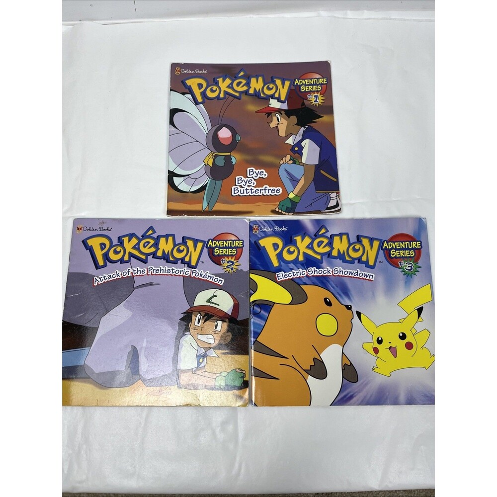 Complete Set Of 3 VTG POKEMON‎ ADVENTURE SERIES SOFTCOVER GOLDEN BOOKS NINTENDO